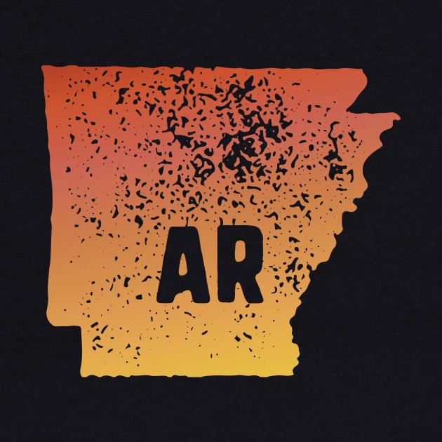 US state pride: Stamp map of Arkansas (AR letters cut out) by AtlasMirabilis